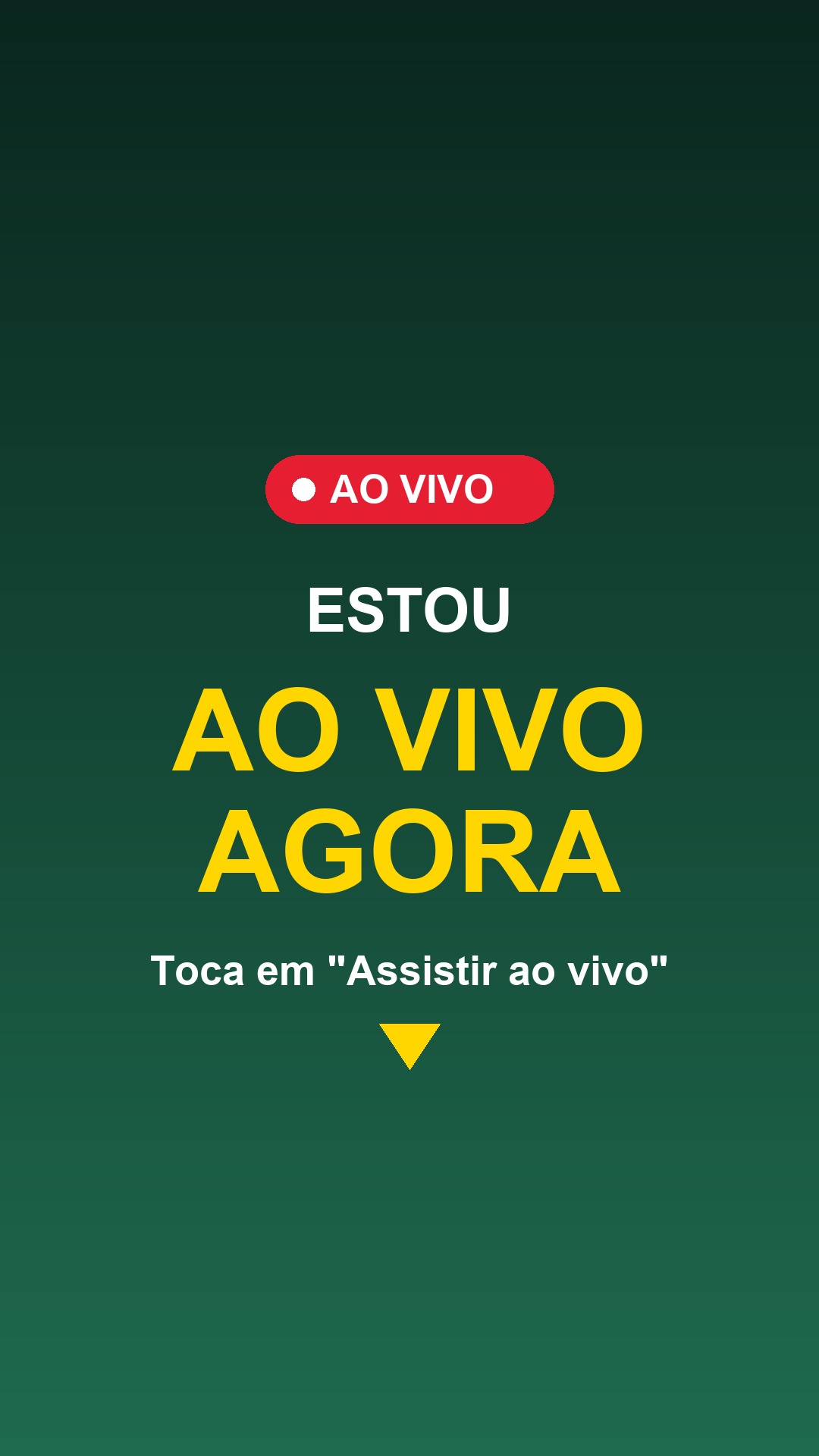 Card do anúncio: estou ao vivo agora